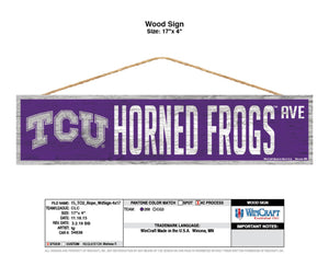 TCU Horned Frogs Sign 4x17 Wood Avenue Design - Special Order - Wincraft Fanatics