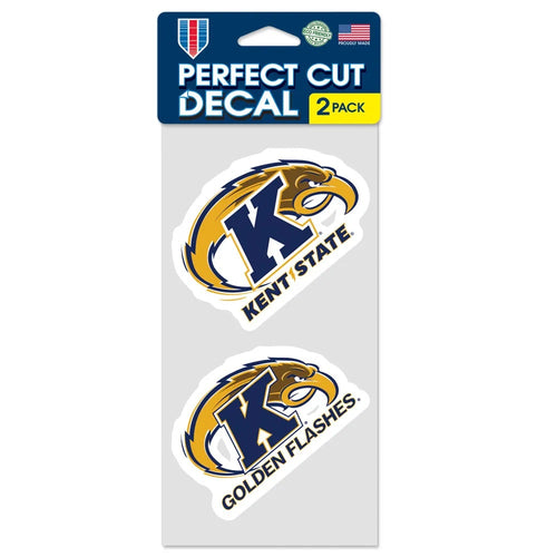 Kent State Golden Flashes Decal 4x4 Perfect Cut Set of 2 - Special Order - 0
