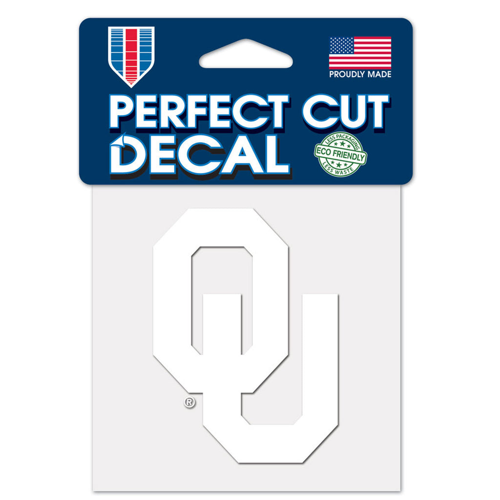 Oklahoma Sooners Decal 4x4 Perfect Cut White - Wincraft