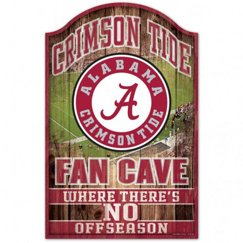 Alabama Crimson Tide Sign 11x17 Wood Fan Cave Design - WinCraft