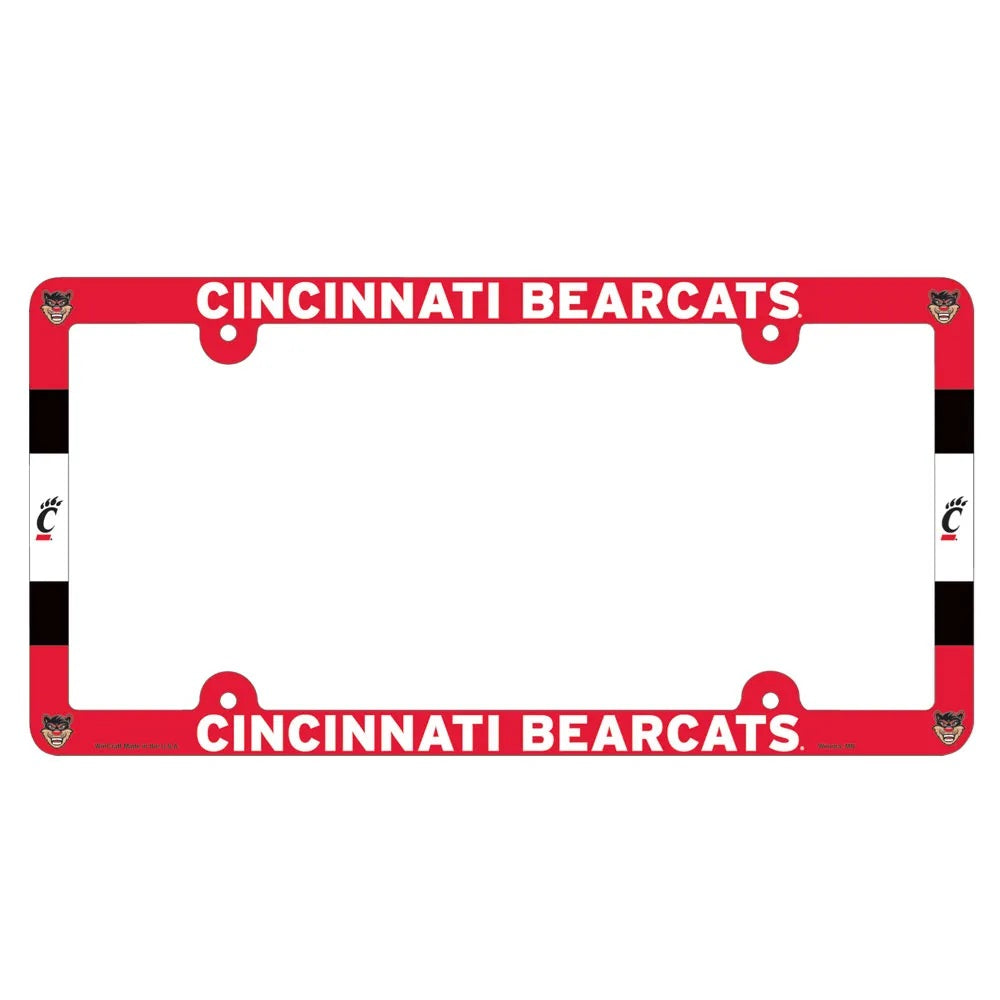 Cincinnati Bearcats License Plate Frame Plastic Full Color Style - 14.5