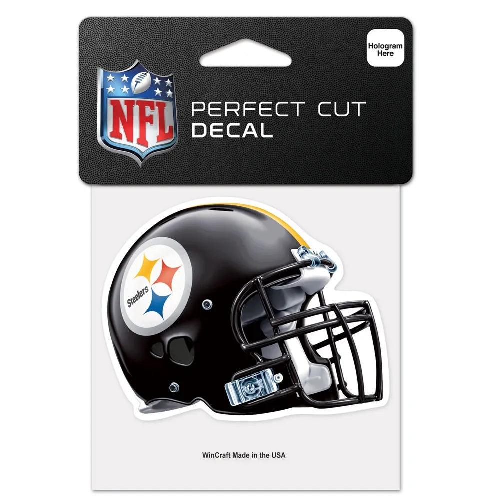 Pittsburgh Steelers Decal 4x4 Perfect Cut Color Helmet Design - 0.25