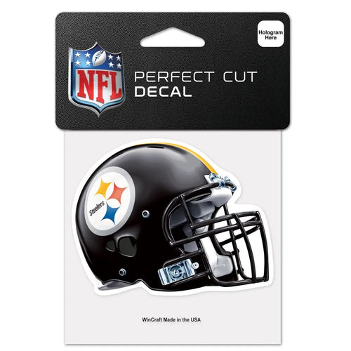 Pittsburgh Steelers Decal 4x4 Perfect Cut Color Helmet Design - 0.25