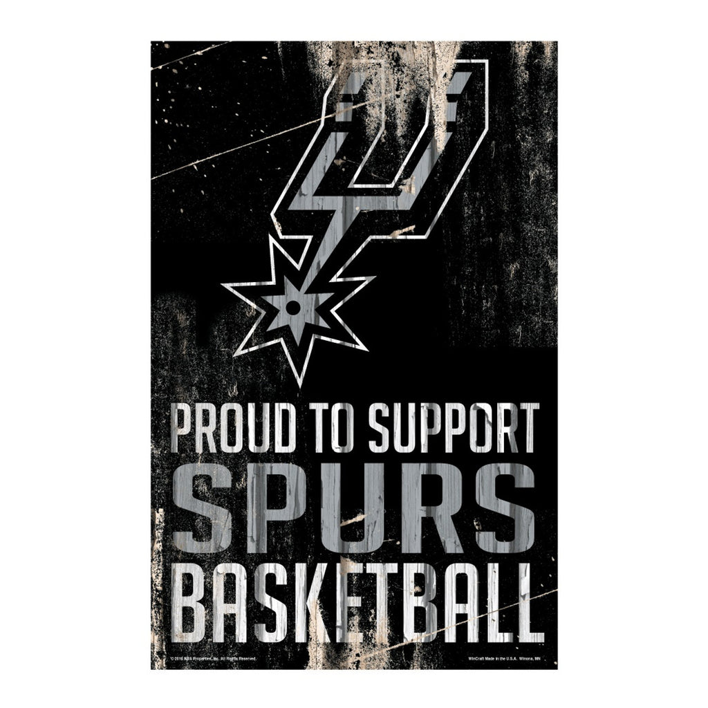 San Antonio Spurs Sign 11x17 Wood Proud to Support Design - Special Order - Wincraft
