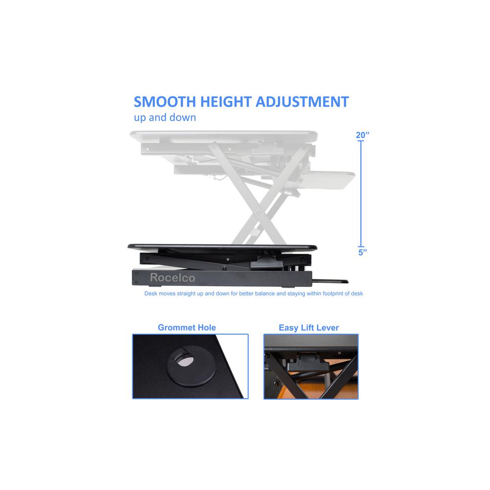 Rocelco 40'' Large Height Adjustable Standing Desk