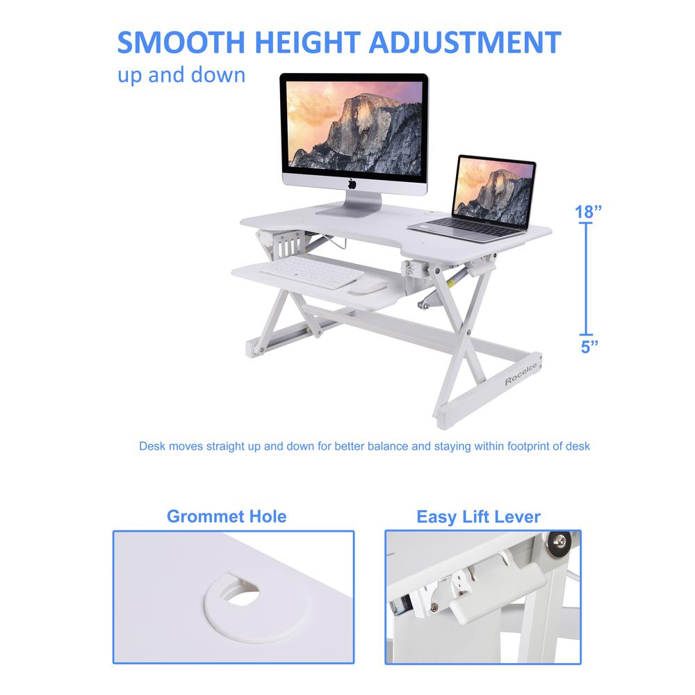 Rocelco 32'' Height Adjustable Standing Desk