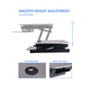 Rocelco 37.5'' Deluxe Height Adjustable Standing Desk Converter with Dual Monitor Mount BUNDLE - Quick Sit Stand Up Computer Workstation Riser - Large Retractable Keyboard Tray - Gray (R DADRG-DM2)