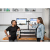 Rocelco 37.5'' Deluxe Height Adjustable Standing Desk Converter with Dual Monitor Mount BUNDLE - Quick Sit Stand Up Computer Workstation Riser - Large Retractable Keyboard Tray - Black (R DADRB-DM2)