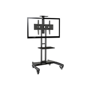 Rocelco VSTC 32''-70'' Mobile Flat Screen, Monitor, A/V and TV Cart with A/V Component and Webcam Shelves