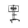Rocelco VSTC 32''-70'' Mobile Flat Screen, Monitor, A/V and TV Cart with A/V Component and Webcam Shelves