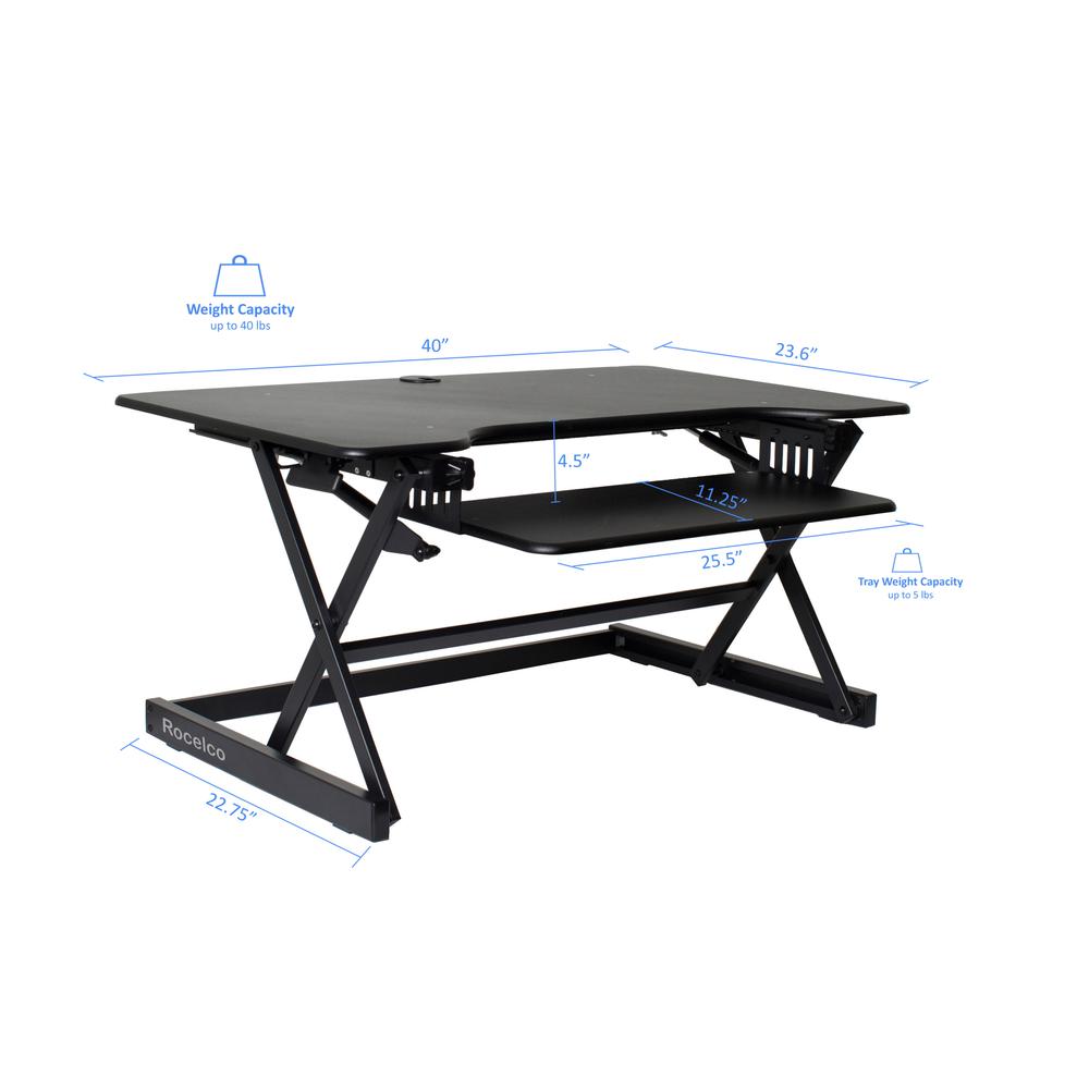 Rocelco 40'' Large Height Adjustable Standing Desk