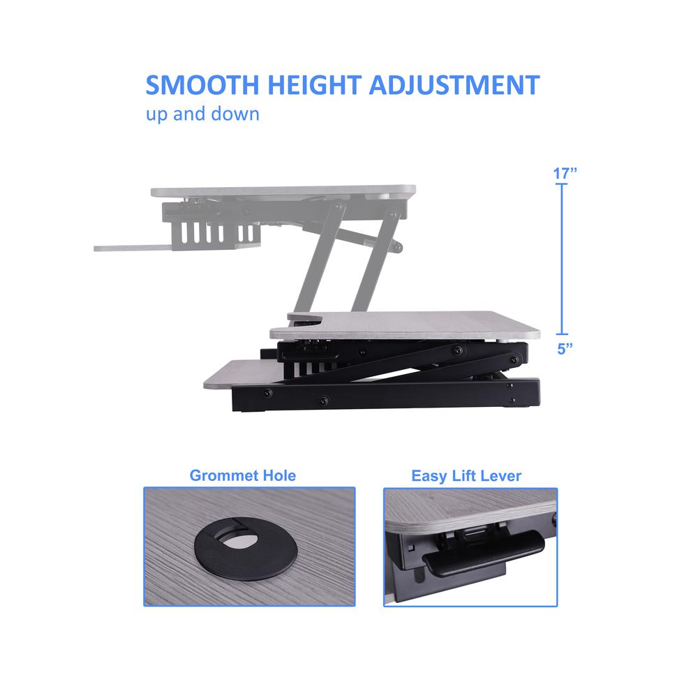 Rocelco 37.5'' Deluxe Height Adjustable Standing Desk