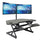 Rocelco 46'' Height Adjustable Corner Standing Desk Converter with Dual Monitor Arm BUNDLE - Quick Sit Stand Up Computer Workstation Riser - Extra Large Keyboard Tray - Black (R CADRB-46-DM2)
