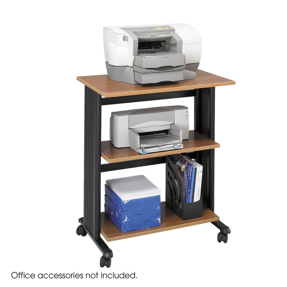 Muv Mobile Machine Cart, Three-Shelf, 29-1/2w x 20d x 35h, Oak/Black - Safco