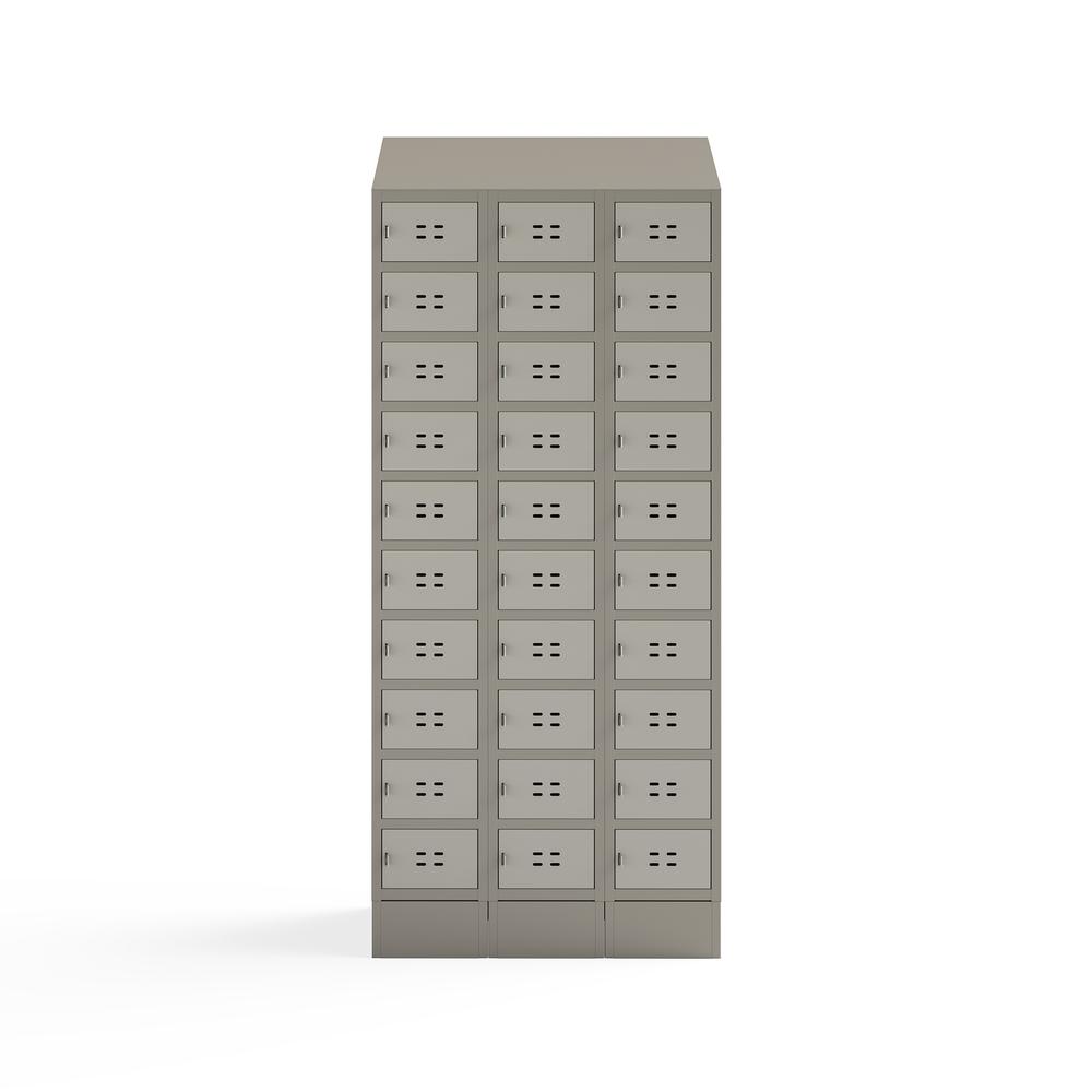 Triple Sloped Metal Locker Hood Addition 36''W x 18''D x 6''H - Tan - Safco