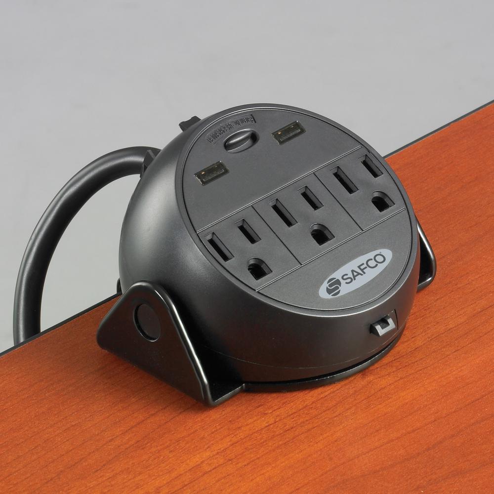 Clamp-On Power Module w/ USB - Black - Safco