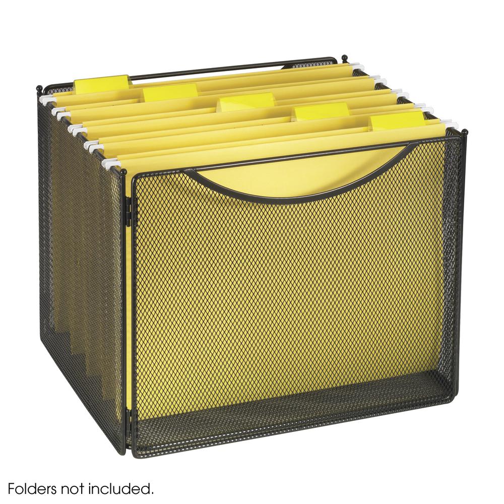 Onyx™ Mesh Desktop Box File, 10''D - Black - Safco