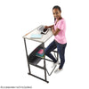 AlphaBetter® Adjustable-Height Stand-Up Desk, 28 x 20'' Premium or Dry Erase Top and Swinging Footrest Bar - Gray - Safco