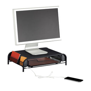 Powered Onyx™ Monitor Stand - Black - Safco
