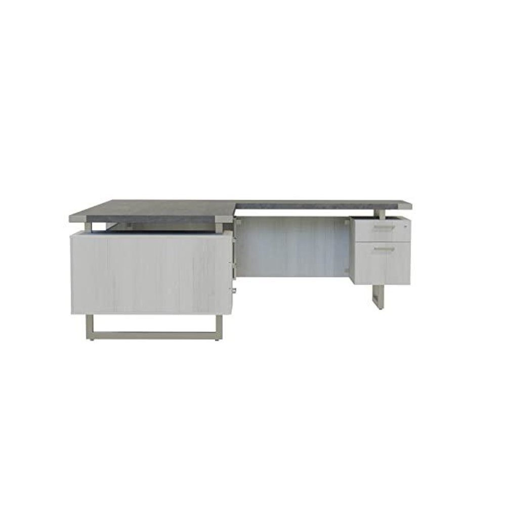 Mirella™ L-Shaped Configuration Desk, BBB/BF Stone Gray - Safco