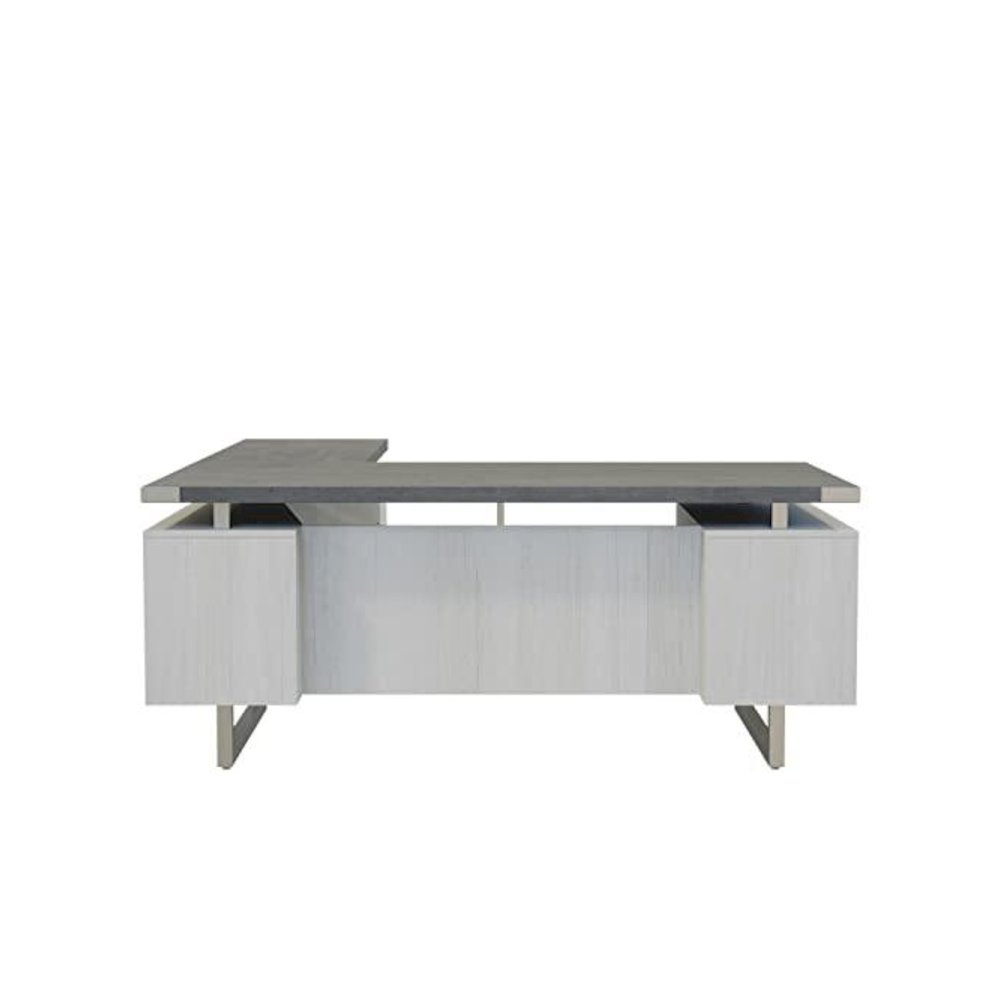 Mirella™ L-Shaped Configuration Desk, BBB/BF Stone Gray - Safco