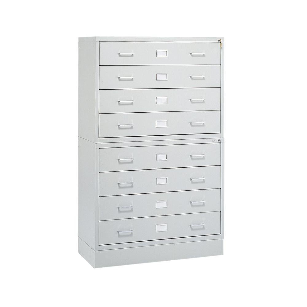 A/V Equipment Cabinet - 200 lb Load Capacity - 27.8'' Height x 37'' Width x 17.5'' Depth - Freestanding - Baked Enamel - Steel - Light Gray, Chrome - Safco