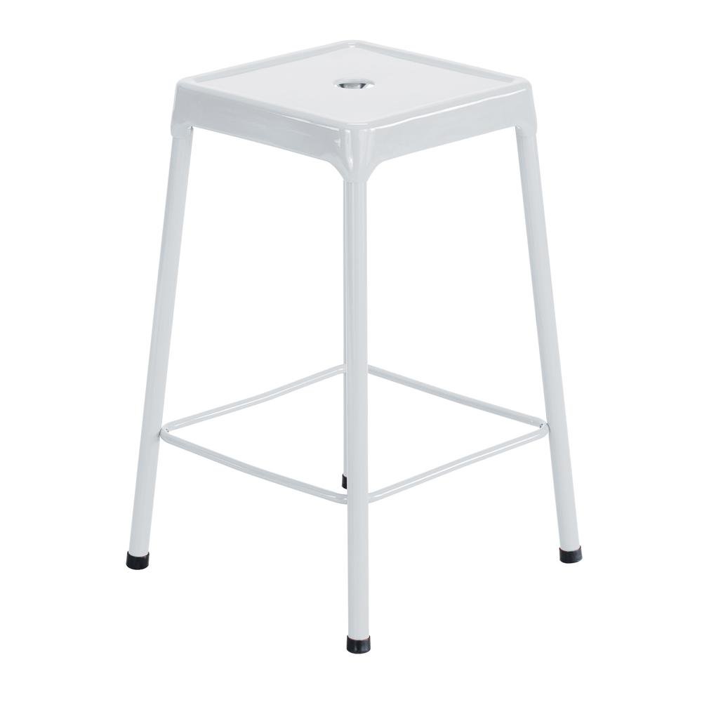 Counter-Height Steel Stool, White - Safco