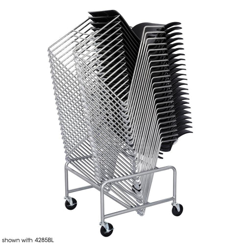 Sled Base Stack Chair Cart - 500.00 lb Capacity - 4 x 3'' Caster - Steel - 23.5'' x 27.5'' x 17.0'' - Silver - Safco