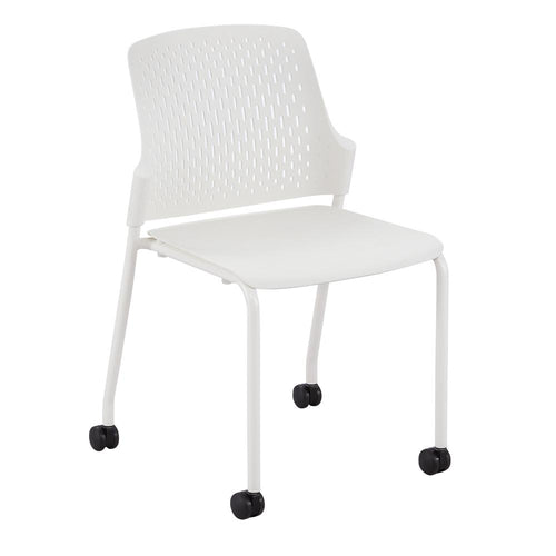 Stack Chair with Casters, White set of 4 - Safco Products