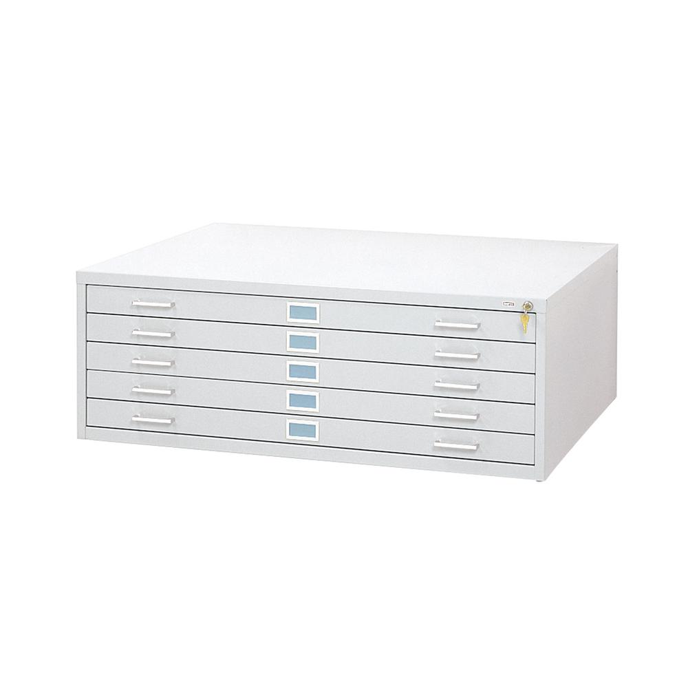 5-Drawer Steel Flat File for 30'' x 42'' Documents White - Safco