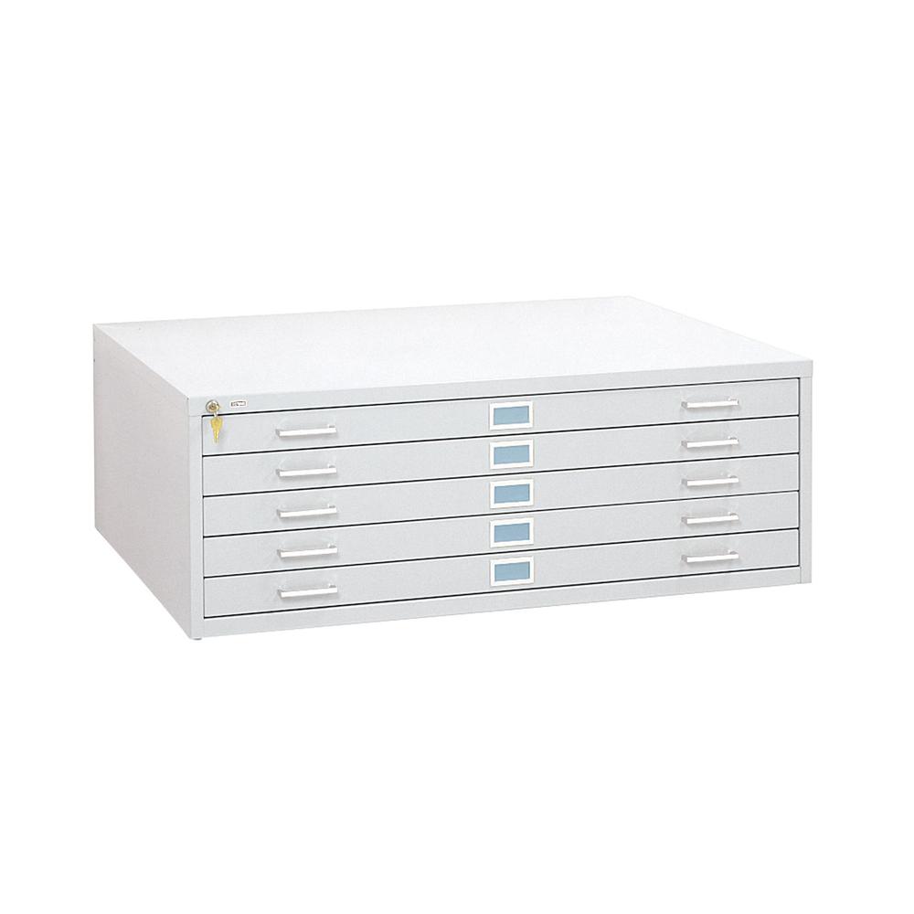 5-Drawer Steel Flat File for 36'' x 48'' Documents White - Safco