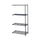 Safco Industrial Wire Shelving Add-On Unit - 48'' x 18'' x 72'' - 4 x Shelf(ves) - 1000 lb Load Capacity - Leveling Glide, Adjustable Leveler, Adjustable Feet, Dust Proof - Black - Powder Coated - Steel,