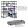 Safco Industrial Wire Extra Shelve - 48'' x 18'' x 1.5'' - 4 x Shelf(ves) - 1250 lb Load Capacity - Leveling Glide, Dust Proof - Black - Powder Coated - Steel - Assembly Required