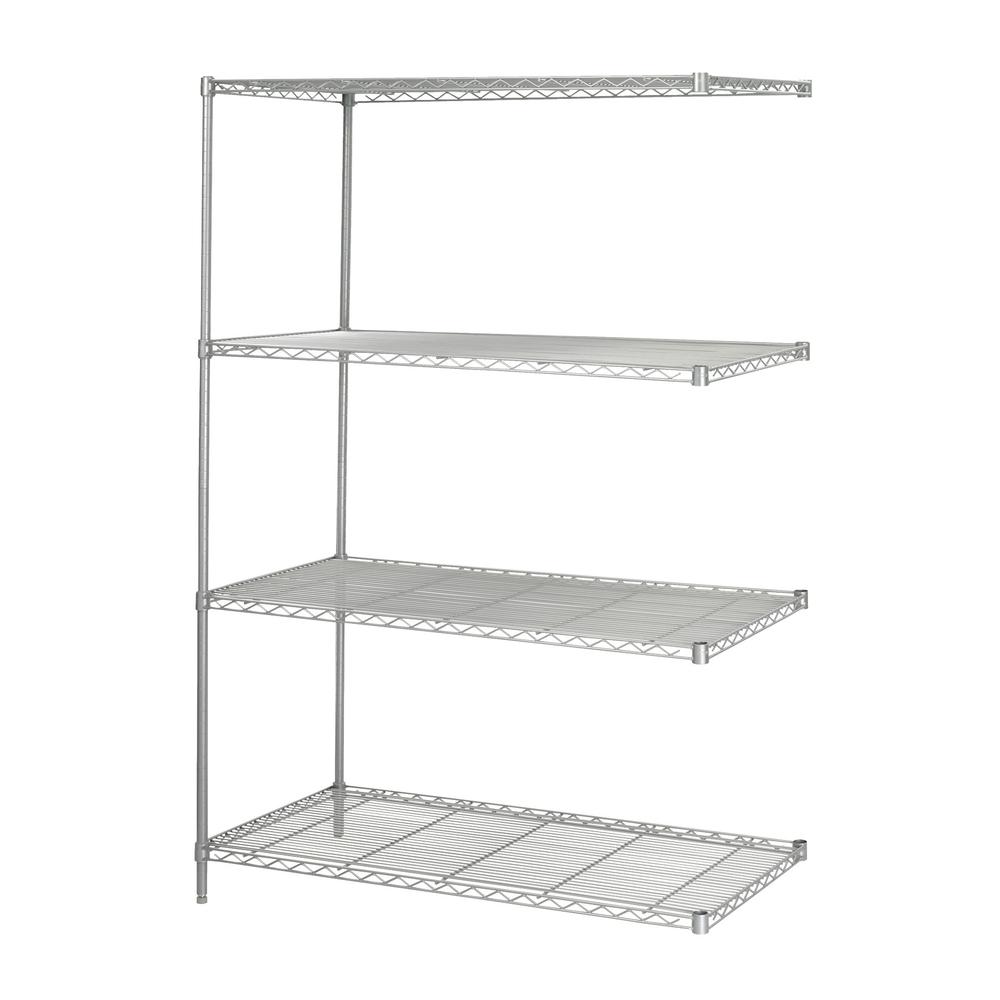 5295GR Add-On Kit - 48.0'' x 24.0'' x 72.0'' - 4 x Shelf(ves) - Metallic Gray - Safco