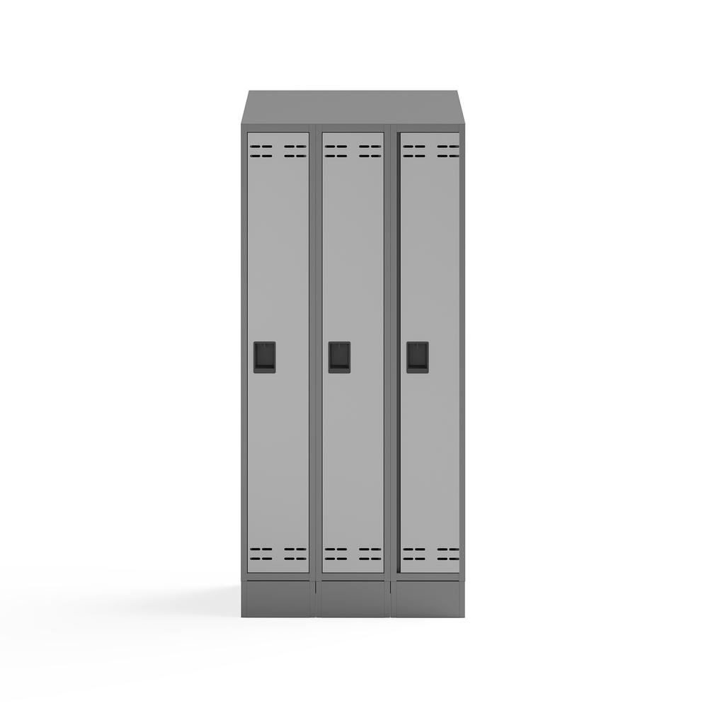 Triple Continuous Metal Locker Base Addition 35''W x 16''D x 5.75''H - Gray - Safco
