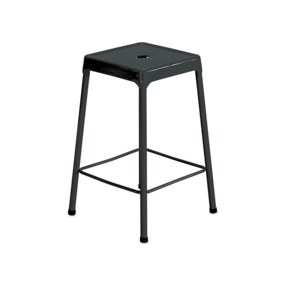 Counter-Height Steel Stool, Backless, Supports Up to 250 lb, 25'' Seat Height, Black - Safco