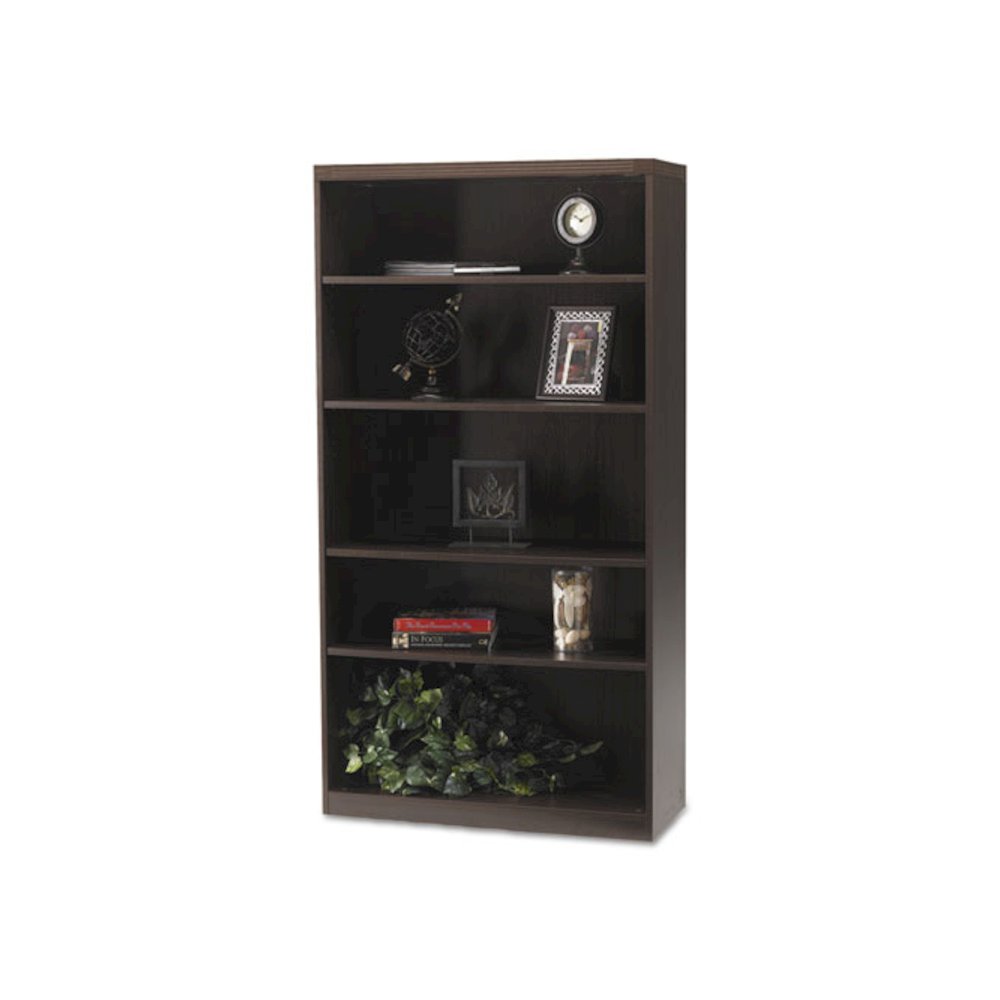 Aberdeen Series Five-Shelf Bookcase, 36w x 15d x 68-3/4h, Mocha - Safco Mayline