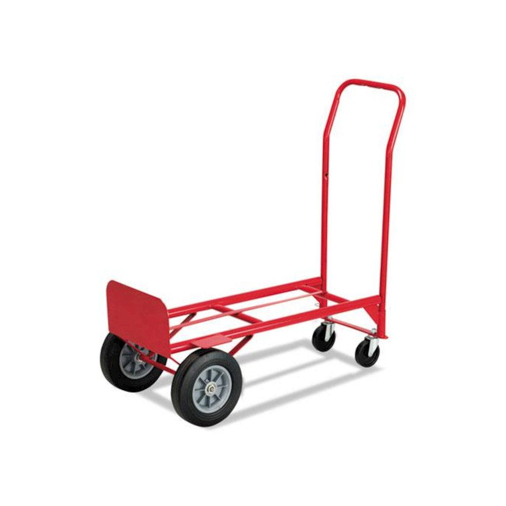 Two-Way Convertible Hand Truck, 500 to 600 lb Capacity, 18 x 51, Red - Safco