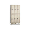 Double-Tier, Three-Column Locker, 36w x 18d x 78h, Two-Tone Tan - Safco