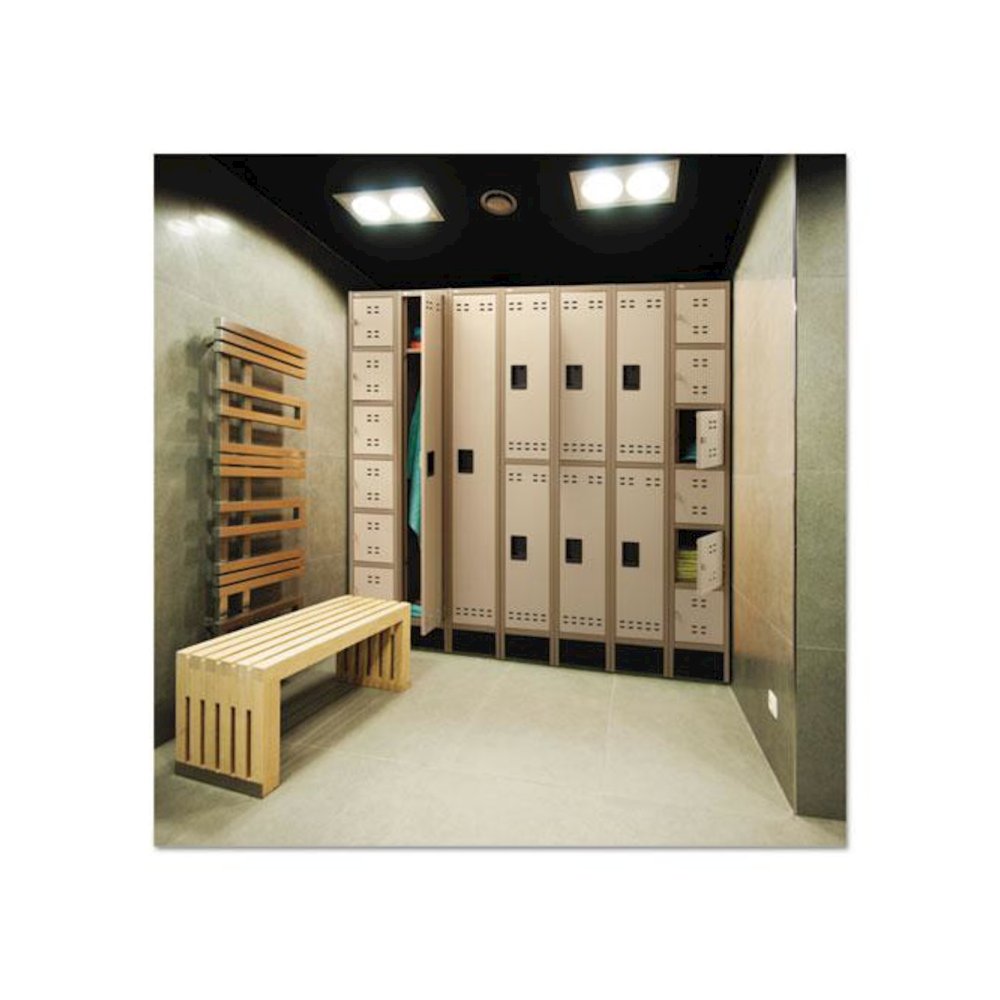 Double-Tier, Three-Column Locker, 36w x 18d x 78h, Two-Tone Tan - Safco