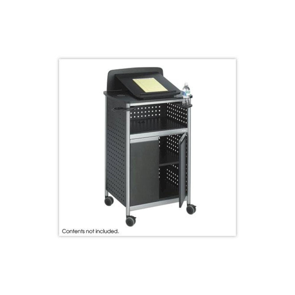 Scoot Multipurpose Mobile Lectern, 28.75 x 22 x 49.75, Black/Silver - Safco
