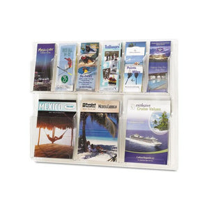 Reveal Clear Literature Displays, 9 Compartments, 30w x 2d x 22.5h, Clear - Safco