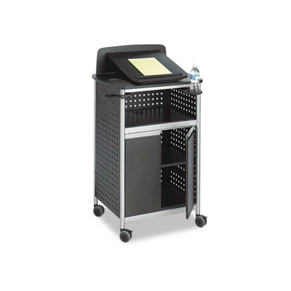 Scoot Multipurpose Mobile Lectern, 28.75 x 22 x 49.75, Black/Silver - Safco