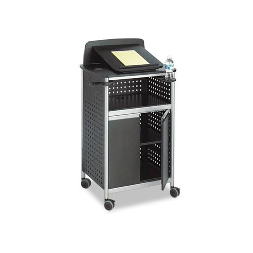 Scoot Multipurpose Mobile Lectern, 28.75 x 22 x 49.75, Black/Silver - Safco