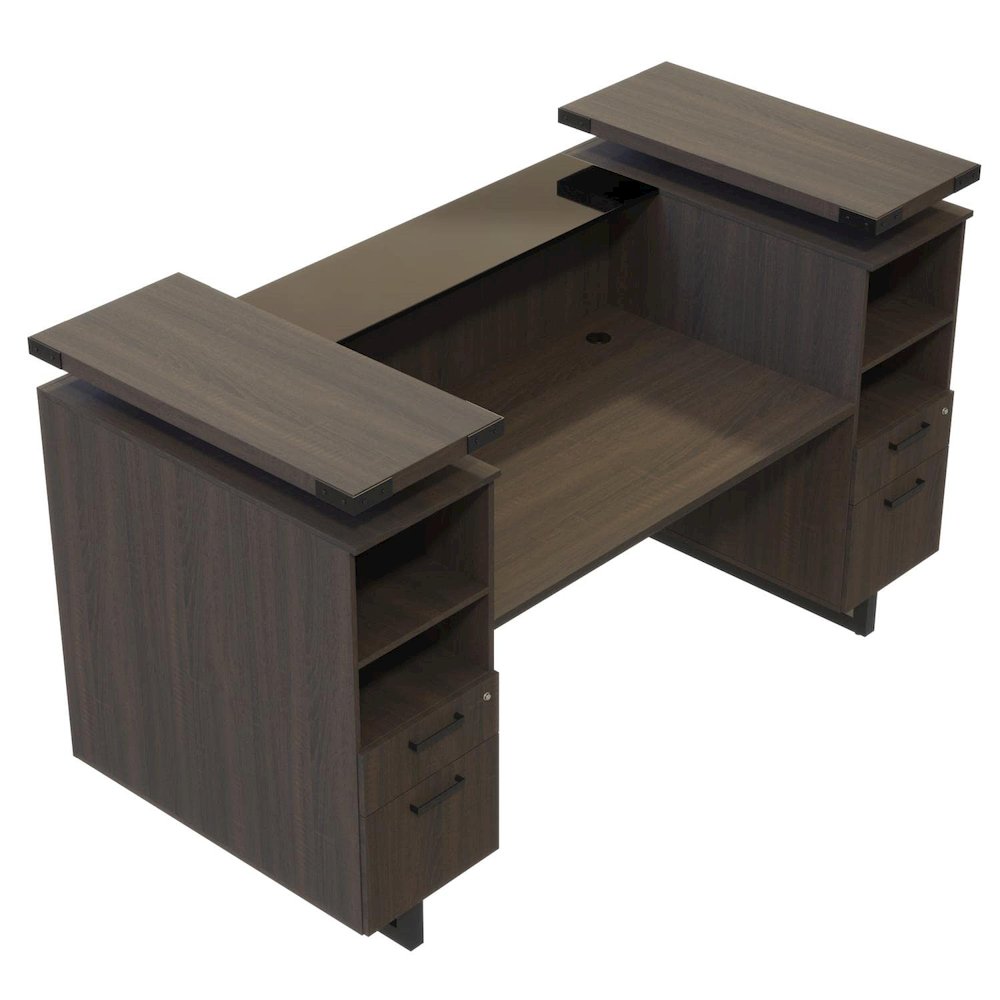 Mirella™ Reception Desk with Glass Countertop Southern Tobacco - Safco