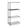 Safco Industrial Wire Shelving Add-On Unit - 36'' x 24'' x 72'' - 4 x Shelf(ves) - 1250 lb Load Capacity - Leveling Glide, Adjustable Shelf - Black - Powder Coated - Steel - Assembly Required