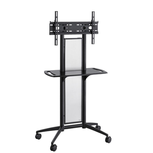 Safco Impromptu Flat Panel TV Cart - Up to 42'' Screen Support - 80 lb Load Capacity - 1 x Shelf(ves) - 65.5'' Height x 38'' Width x 20'' Depth - Steel, Plastic, Polycarbonate - Black