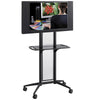 Safco Impromptu Flat Panel TV Cart - Up to 42'' Screen Support - 80 lb Load Capacity - 1 x Shelf(ves) - 65.5'' Height x 38'' Width x 20'' Depth - Steel, Plastic, Polycarbonate - Black