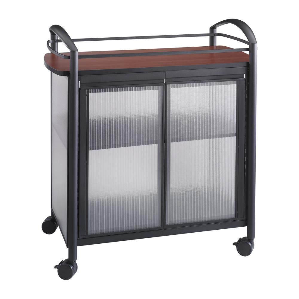 Safco Impromptu Refreshment Cart - 440.92 lb Capacity - 4 Casters - 2.50'' Caster Size - Steel - x 34'' Width x 21.3'' Depth x 36.5'' Height - Steel Frame - Black - 1 Each