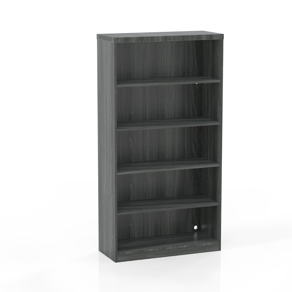 5 Shelf Bookcase (1 fixed shelf), Gray Steel - Mayline